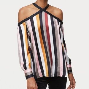Striped Off The Shoulder Halter Blouse - Loft